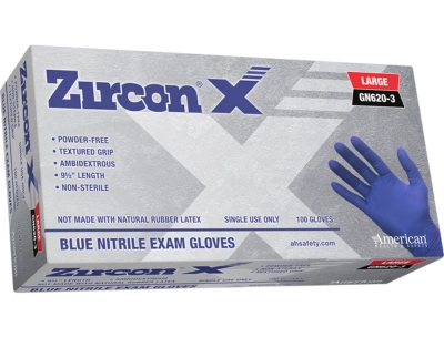American Health & Safety™ Zircon X™ Disposable Nitrile Exam Gloves, 6 mil, Blue, 1000/Case